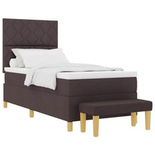 Boxspring bed met matras Donkerbruin 100 x 200 cm Stof