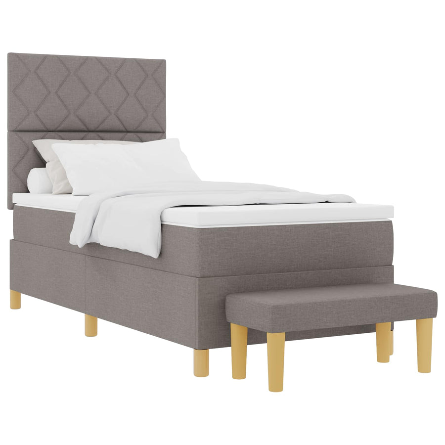 Boxspring bed met hoofdeinde Taupe 100 x 200 cm Stof