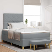 Boxspring bed 120x190 cm lichtgrijs stof