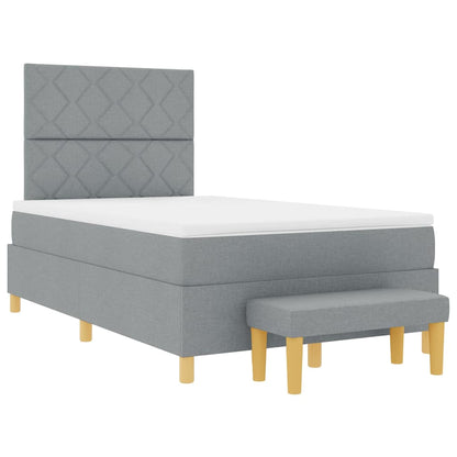 Boxspring bed met matras Lichtgrijs 120 x 190 cm Stof