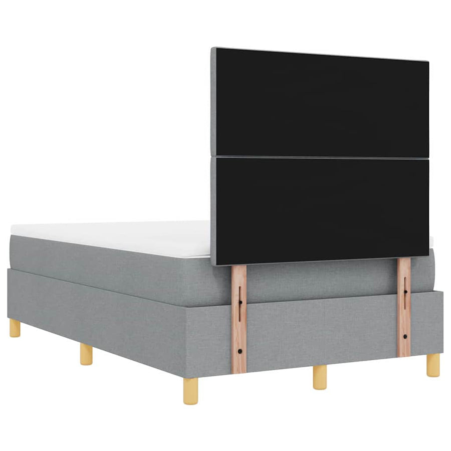 Boxspring bed met matras Lichtgrijs 120 x 190 cm Stof