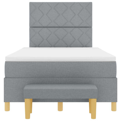 Boxspring bed met matras Lichtgrijs 120 x 190 cm Stof