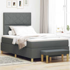 Boxspring bed 120x190 cm donkergrijs stof