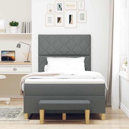 Boxspring bed met matras Donkergrijs 120 x 190 cm Stof