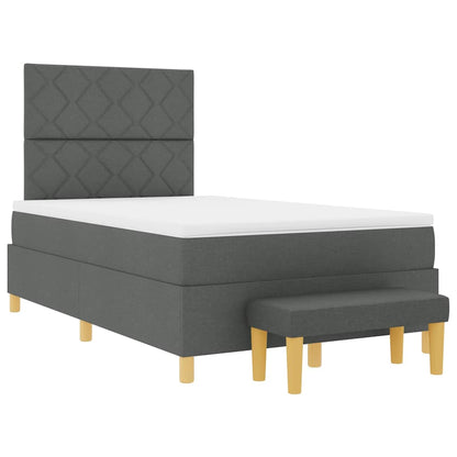 Boxspring bed met matras Donkergrijs 120 x 190 cm Stof