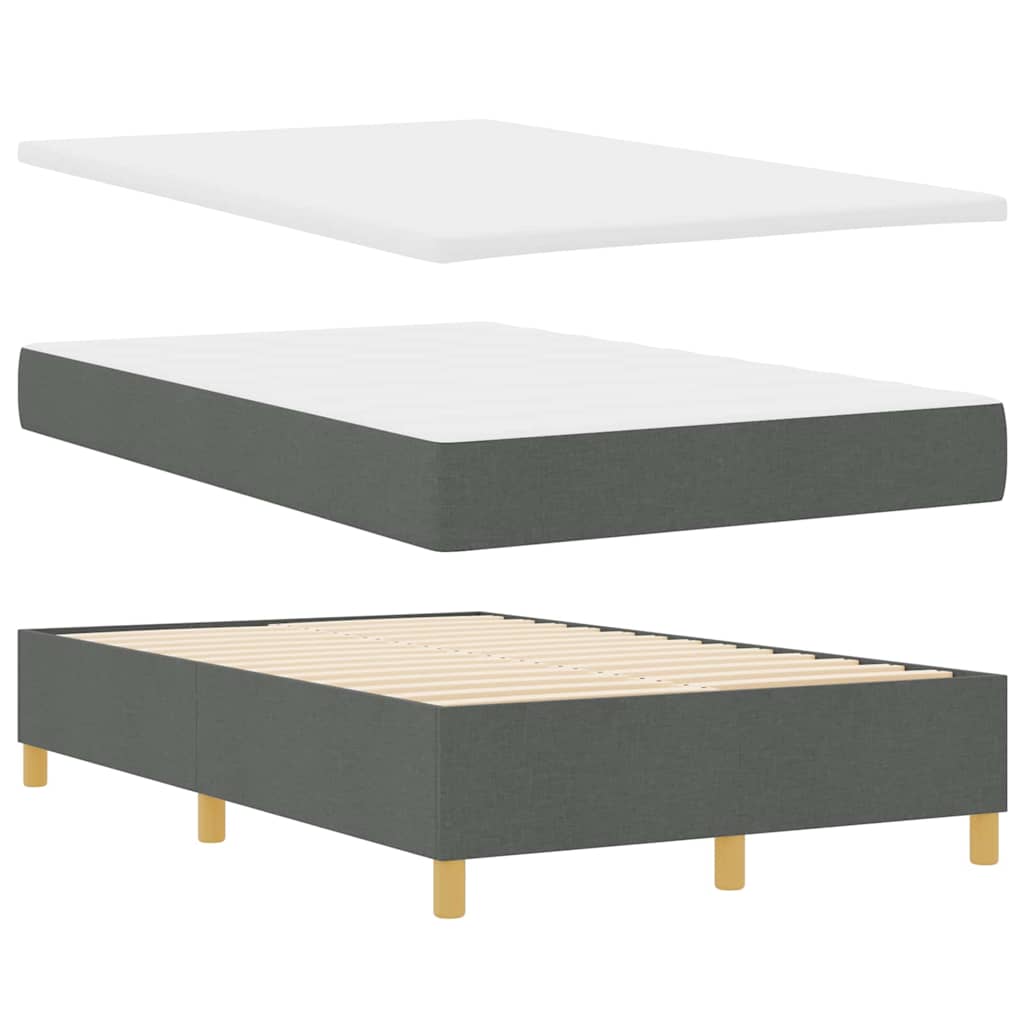 Boxspring bed met matras Donkergrijs 120 x 190 cm Stof