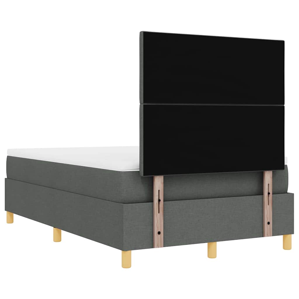 Boxspring bed met matras Donkergrijs 120 x 190 cm Stof