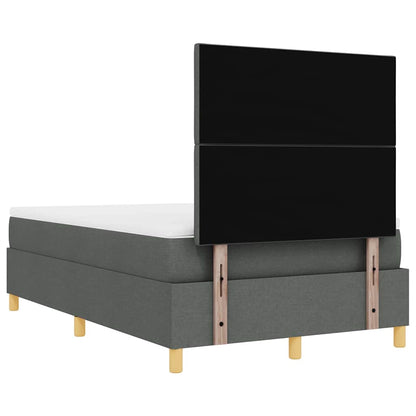 Boxspring bed met matras Donkergrijs 120 x 190 cm Stof