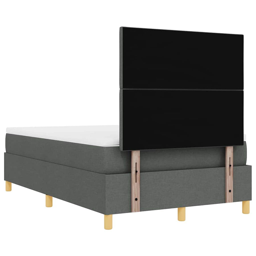 Boxspring bed met matras Donkergrijs 120 x 190 cm Stof