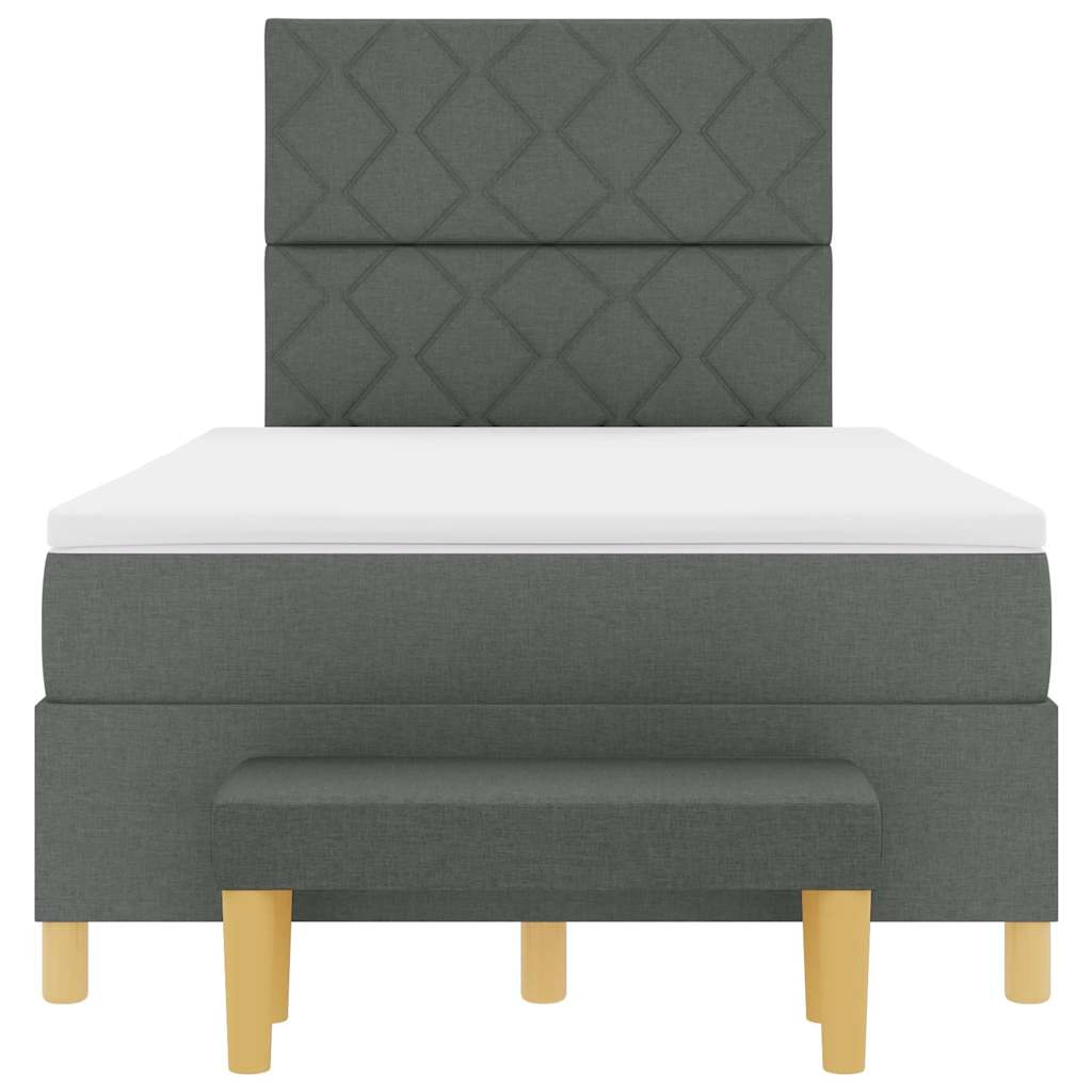 Boxspring bed met matras Donkergrijs 120 x 190 cm Stof