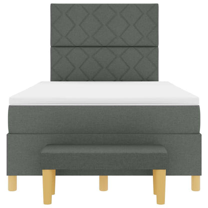 Boxspring bed met matras Donkergrijs 120 x 190 cm Stof