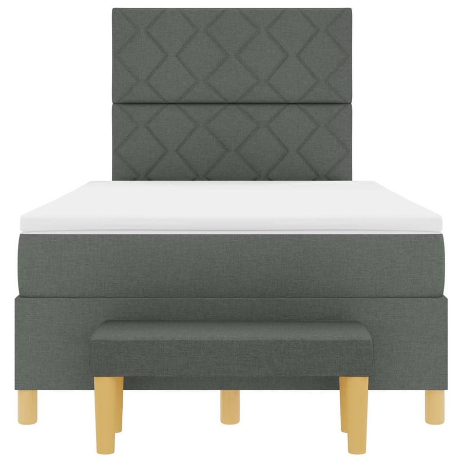 Boxspring bed met matras Donkergrijs 120 x 190 cm Stof