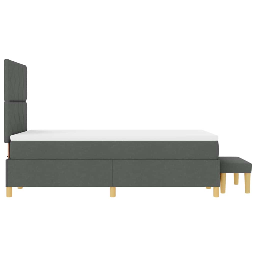 Boxspring bed met matras Donkergrijs 120 x 190 cm Stof