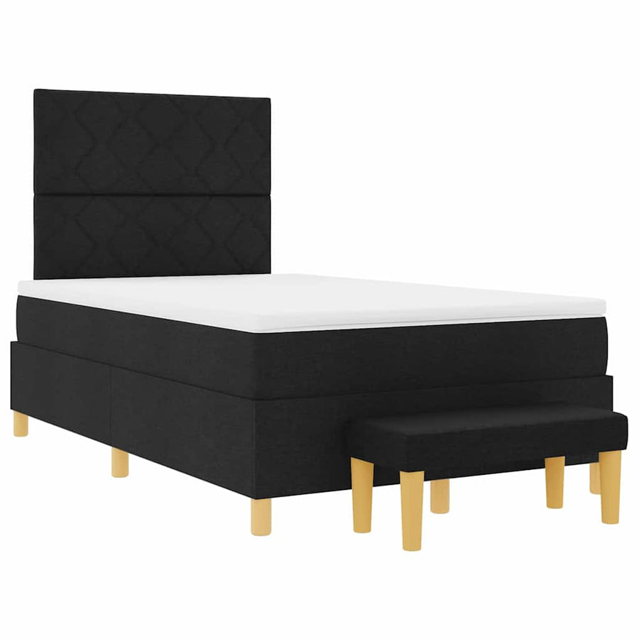 Boxspring bed met matras met hoofdeinde Zwart 120 x 190 cm Stof
