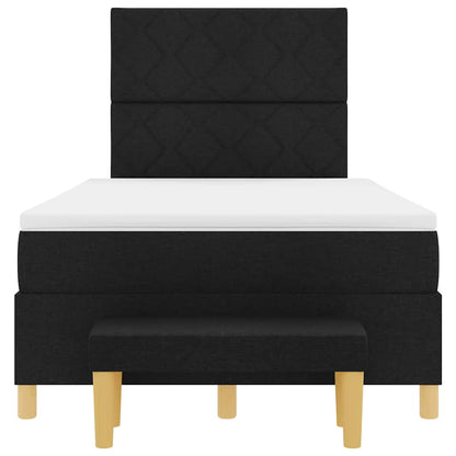 Boxspring bed met matras met hoofdeinde Zwart 120 x 190 cm Stof
