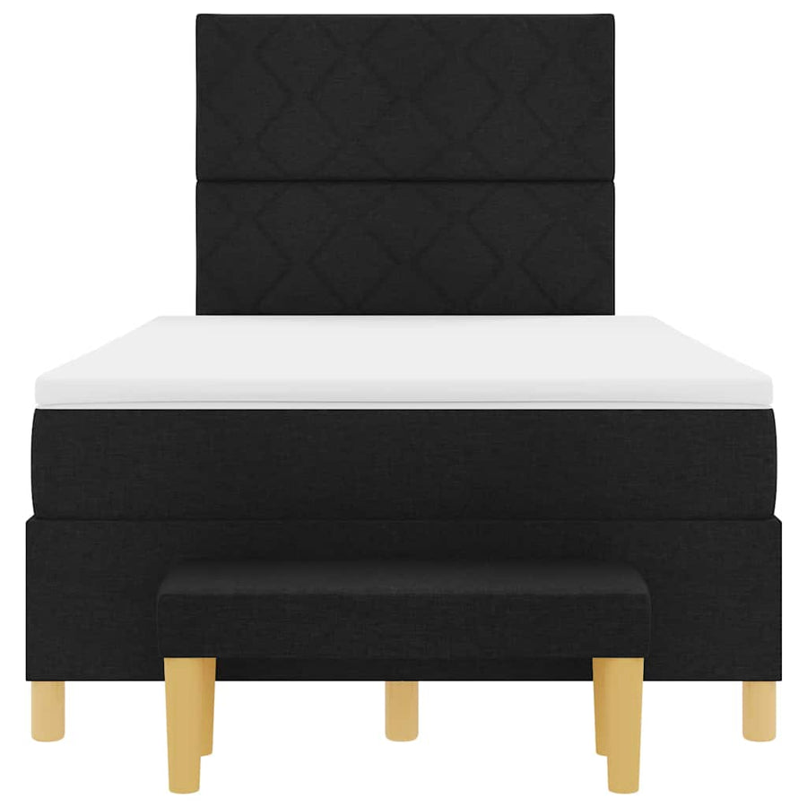 Boxspring bed met matras met hoofdeinde Zwart 120 x 190 cm Stof
