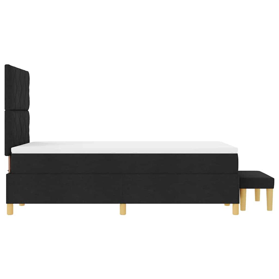 Boxspring bed met matras met hoofdeinde Zwart 120 x 190 cm Stof