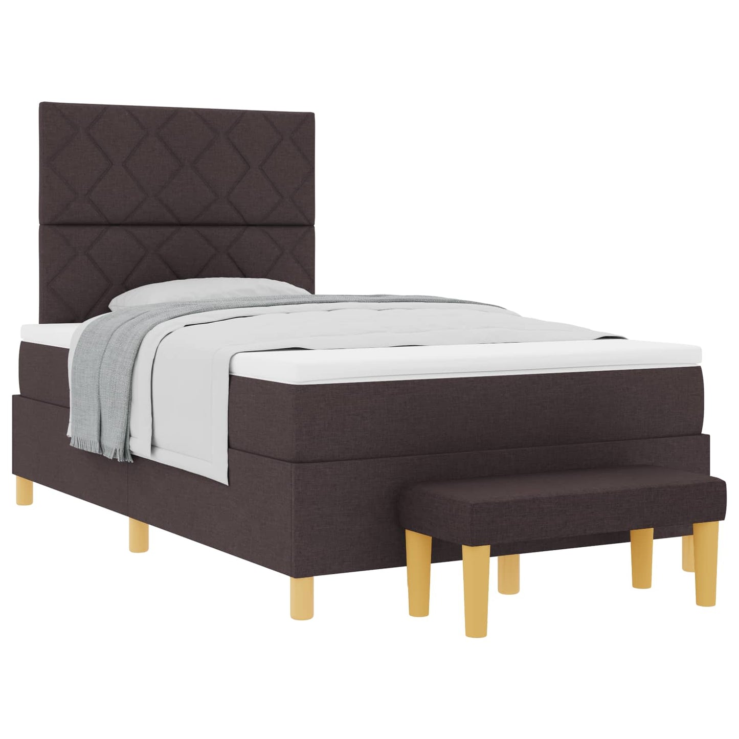 Boxspring bed met matras Donkerbruin 120 x 190 cm Stof