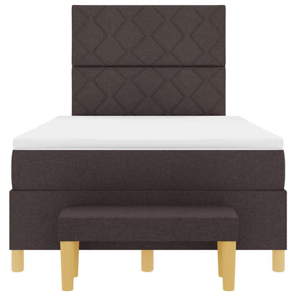 Boxspring bed met matras Donkerbruin 120 x 190 cm Stof