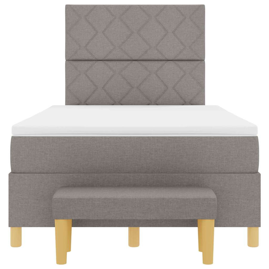 Boxspring bed met hoofdeinde Taupe 190 x 120 cm Stof