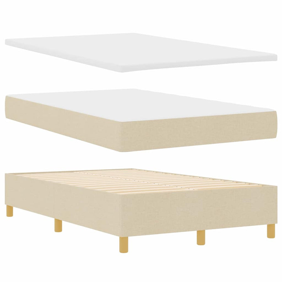 Boxspring bed met matras met hoofdeinde Crème 120 x 190 cm Stof