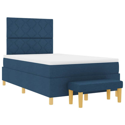 Boxspring bed met matras met hoofdeinde Blauw 120 x 190 cm Stof