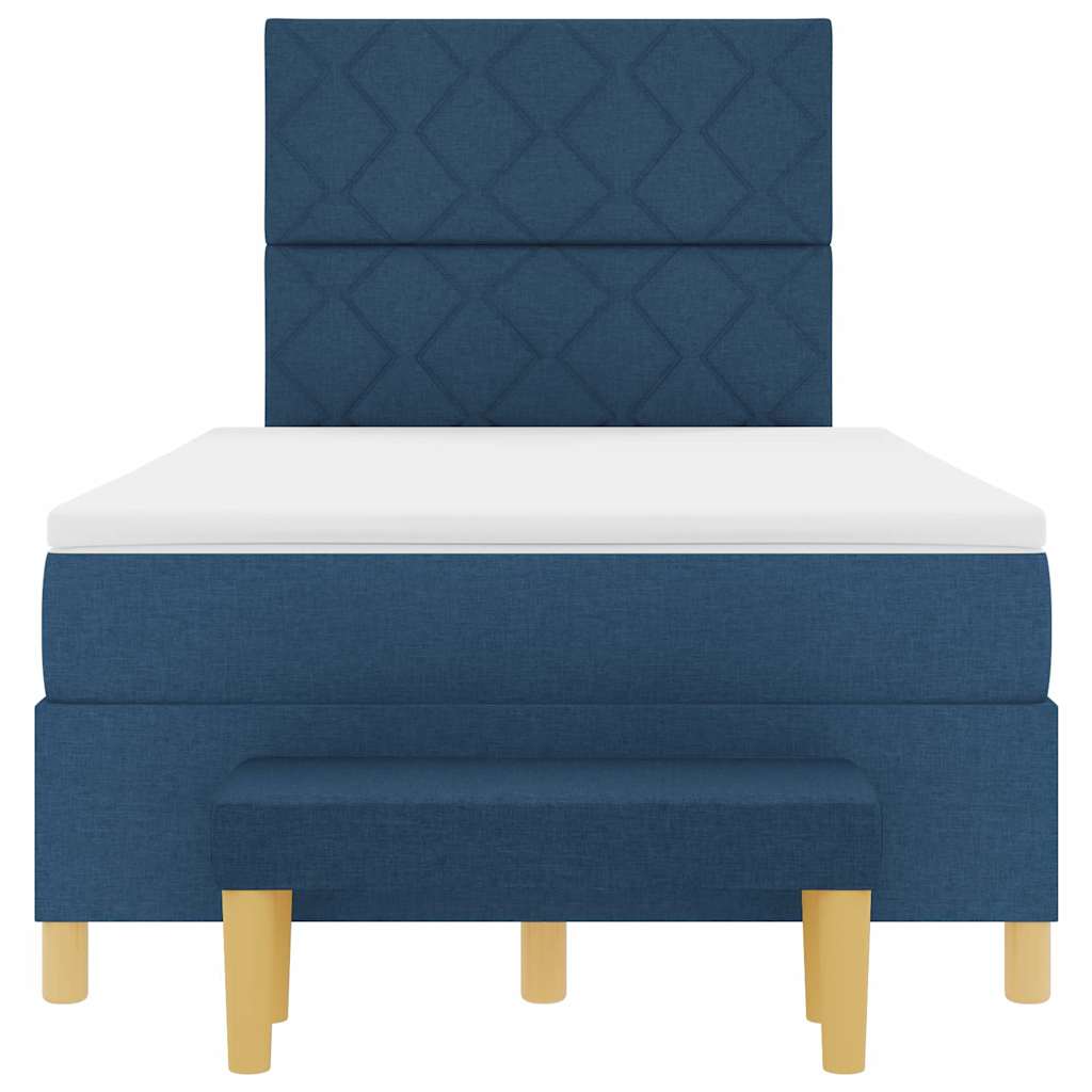 Boxspring bed met matras met hoofdeinde Blauw 120 x 190 cm Stof