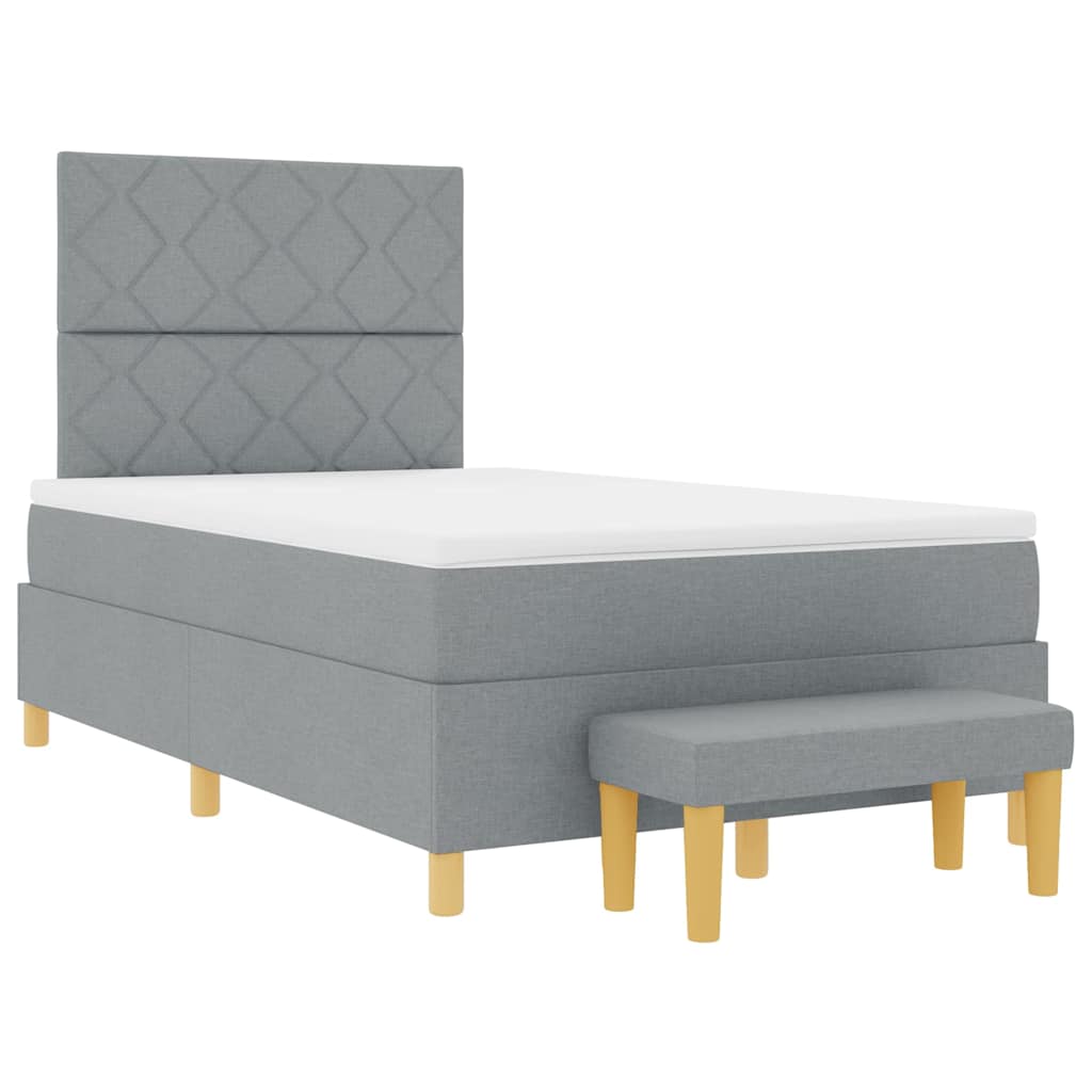 Boxspring bed met matras Lichtgrijs 120 x 200 cm Stof