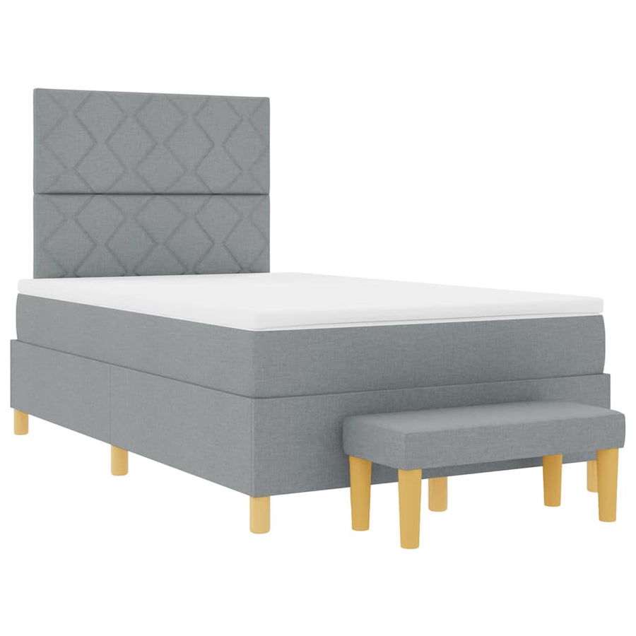 Boxspring bed met matras Lichtgrijs 120 x 200 cm Stof
