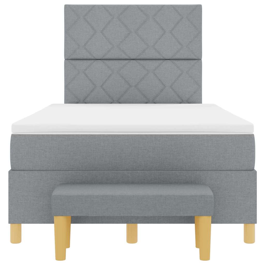 Boxspring bed met matras Lichtgrijs 120 x 200 cm Stof