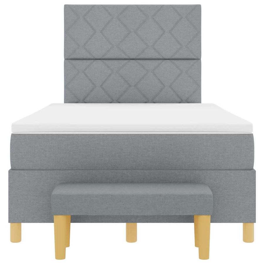 Boxspring bed met matras Lichtgrijs 120 x 200 cm Stof