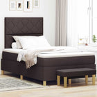 Boxspring bed 120x200 cm donkerbruin stof