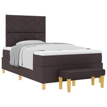 Boxspring bed met matras Donkerbruin 120 x 200 cm Stof