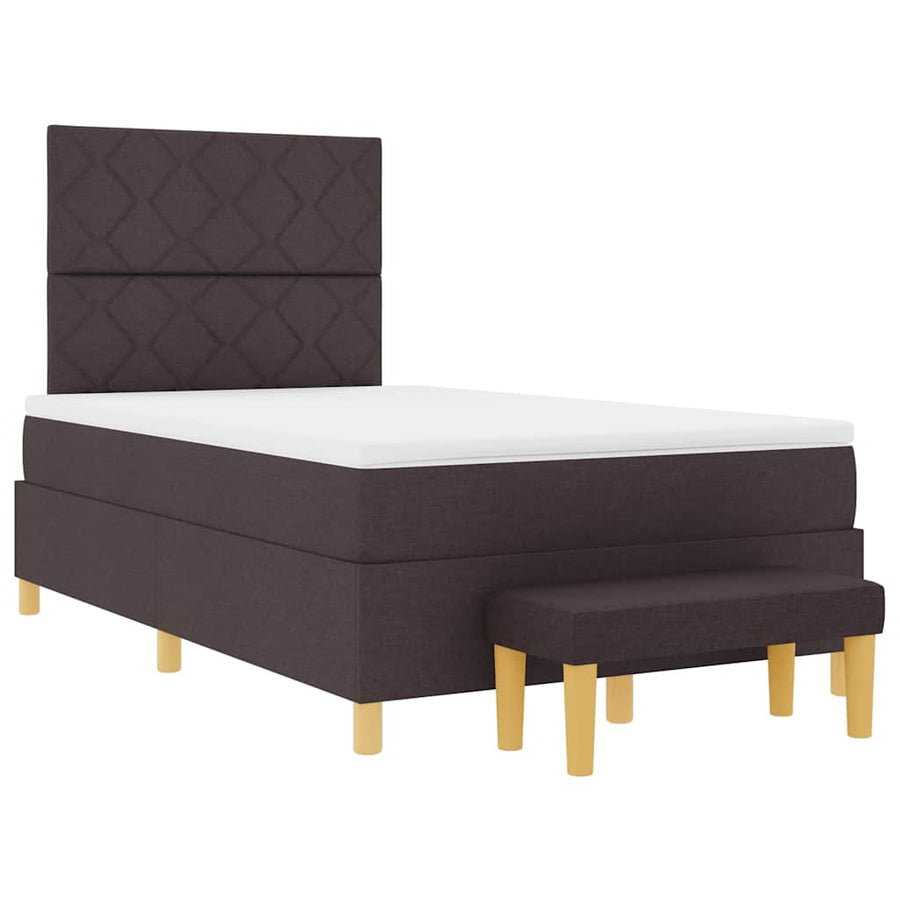 Boxspring bed met matras Donkerbruin 120 x 200 cm Stof