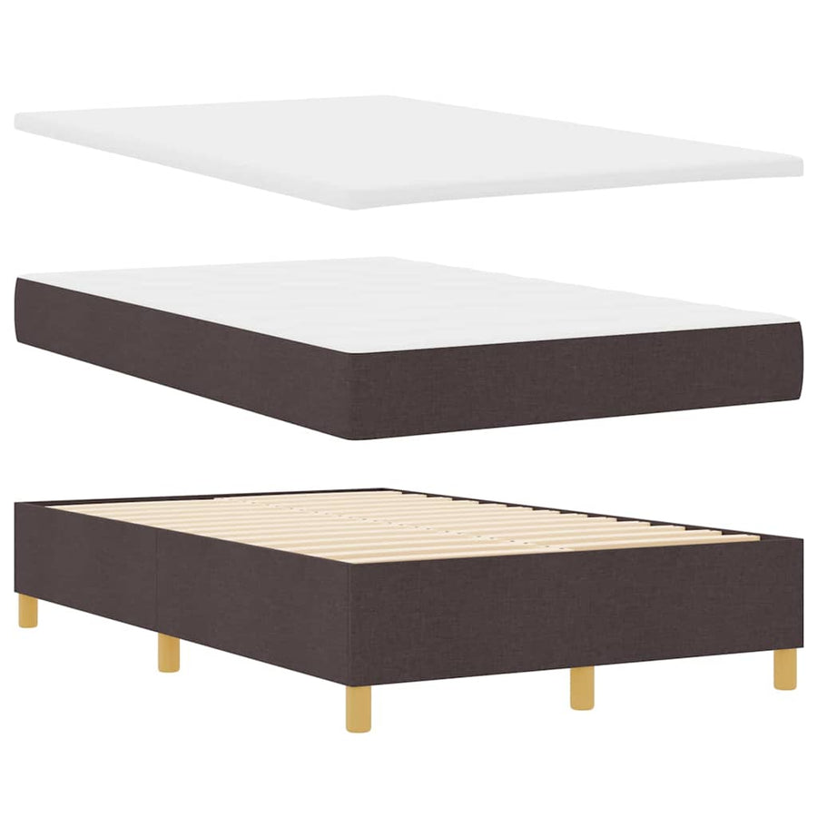 Boxspring bed met matras Donkerbruin 120 x 200 cm Stof
