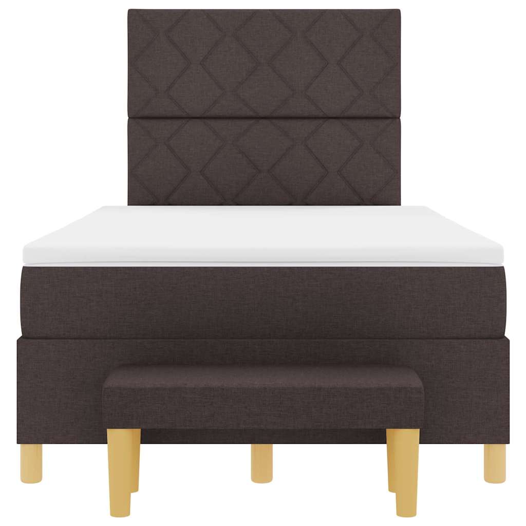 Boxspring bed met matras Donkerbruin 120 x 200 cm Stof
