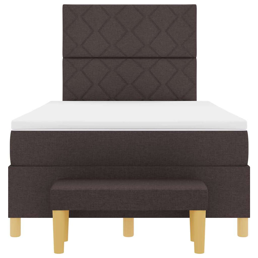 Boxspring bed met matras Donkerbruin 120 x 200 cm Stof