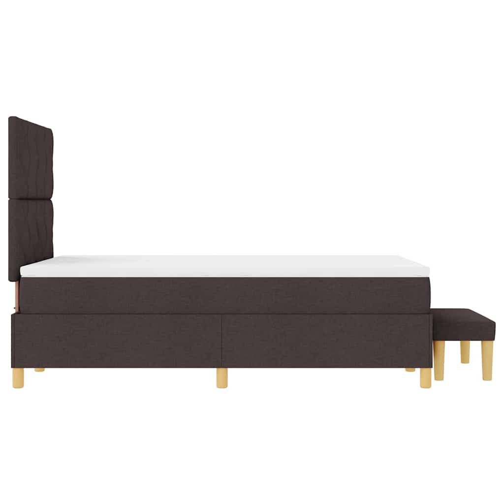 Boxspring bed met matras Donkerbruin 120 x 200 cm Stof