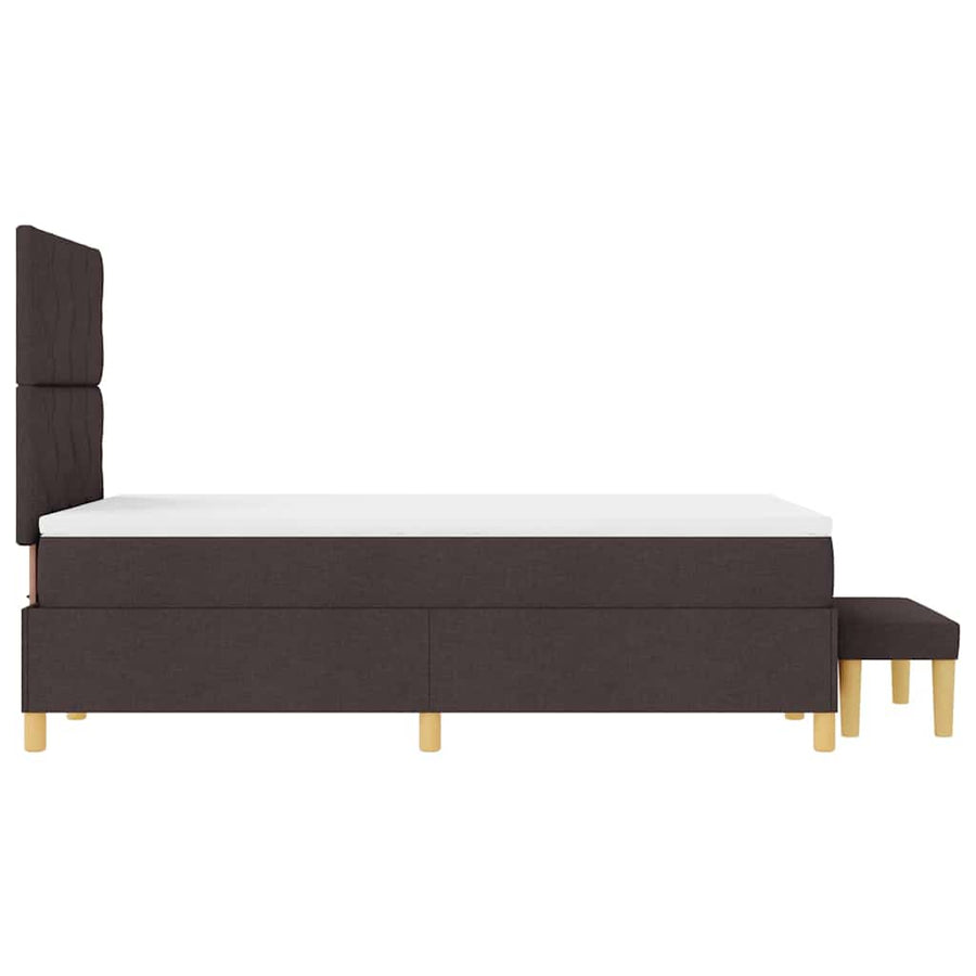 Boxspring bed met matras Donkerbruin 120 x 200 cm Stof
