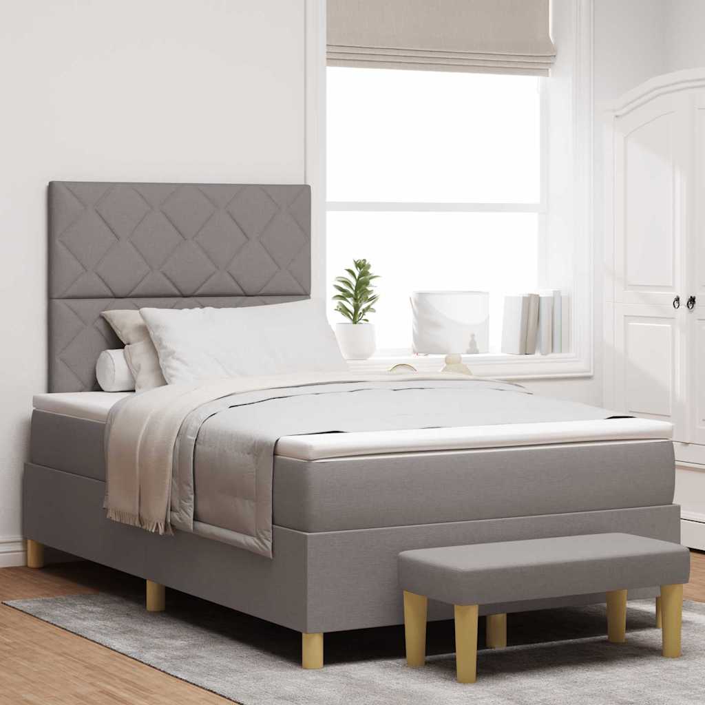 Boxspring bed met hoofdeinde Taupe 200 x 120 cm Stof