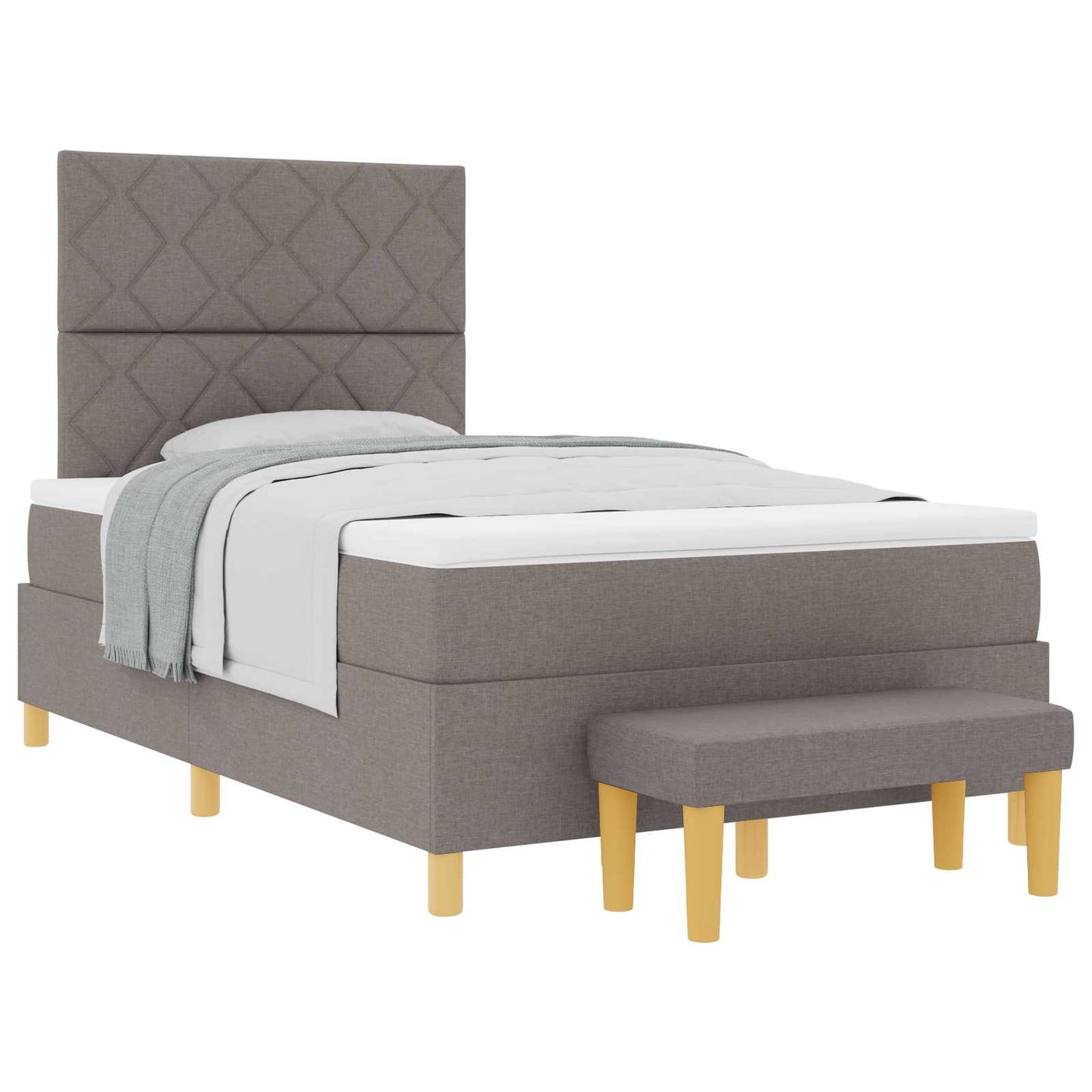 Boxspring bed met hoofdeinde Taupe 200 x 120 cm Stof