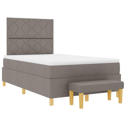 Boxspring bed met hoofdeinde Taupe 200 x 120 cm Stof