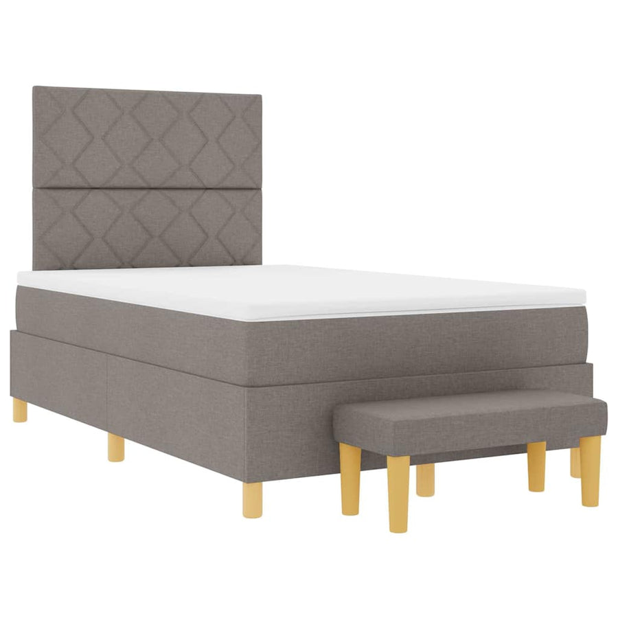 Boxspring bed met hoofdeinde Taupe 200 x 120 cm Stof