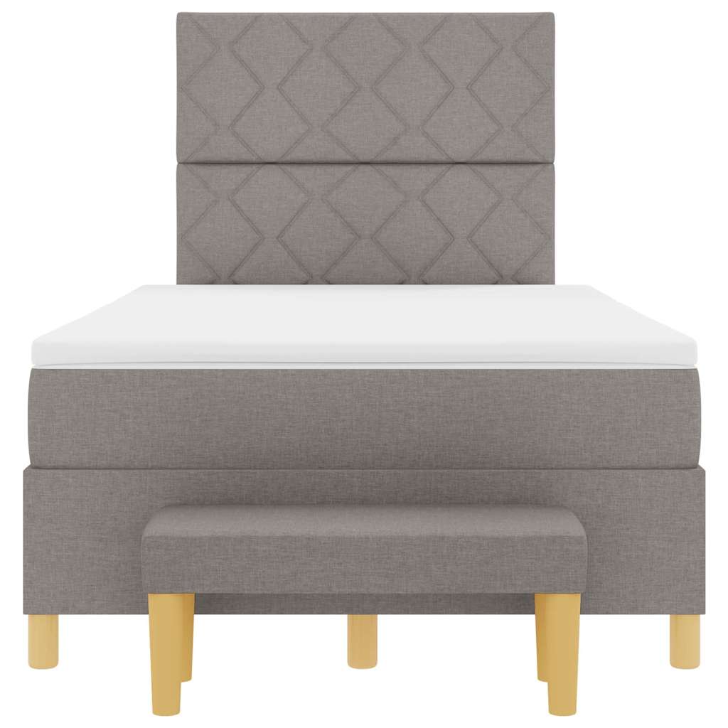 Boxspring bed met hoofdeinde Taupe 200 x 120 cm Stof
