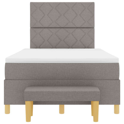 Boxspring bed met hoofdeinde Taupe 200 x 120 cm Stof