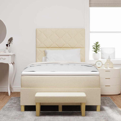 Boxspring bed met matras met hoofdeinde Crème 120 x 200 cm Stof