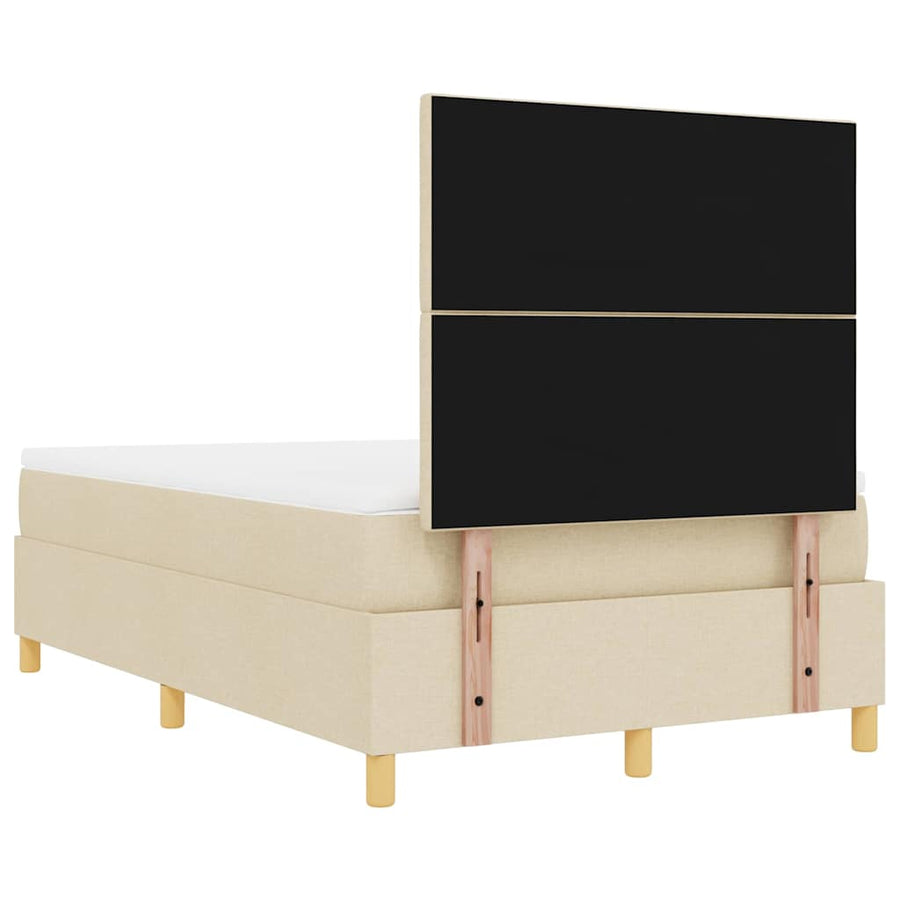 Boxspring bed met matras met hoofdeinde Crème 120 x 200 cm Stof