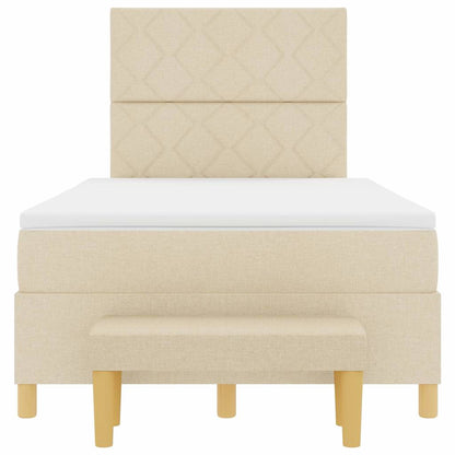 Boxspring bed met matras met hoofdeinde Crème 120 x 200 cm Stof