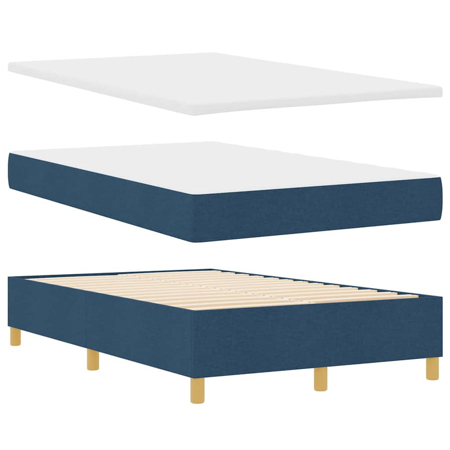 Boxspring bed met matras met hoofdeinde Blauw 120 x 200 cm Stof