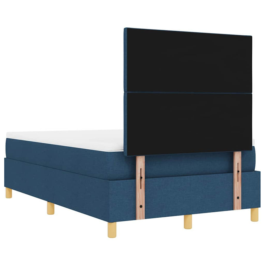 Boxspring bed met matras met hoofdeinde Blauw 120 x 200 cm Stof